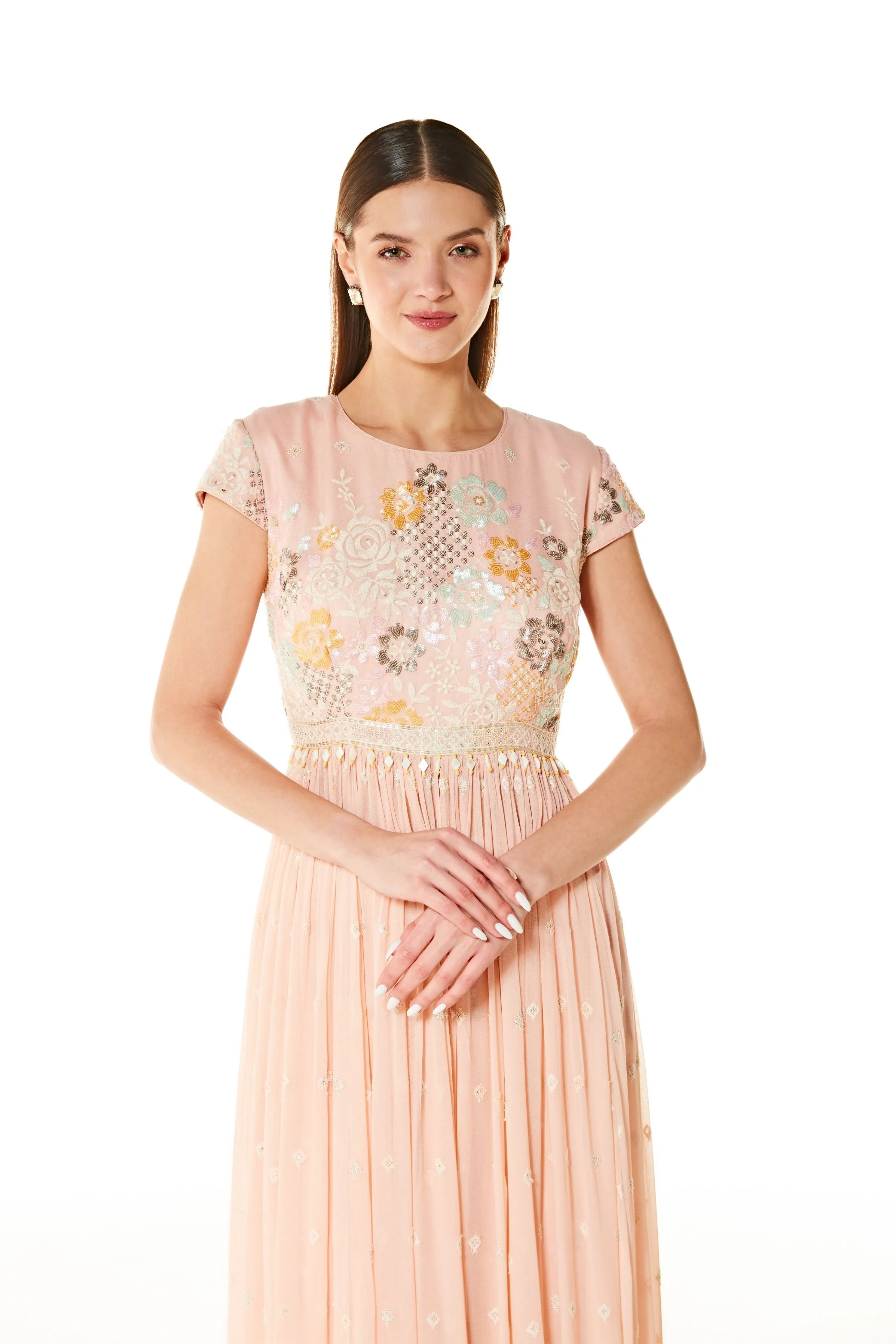 Adah Blush Pink Gown With Pant