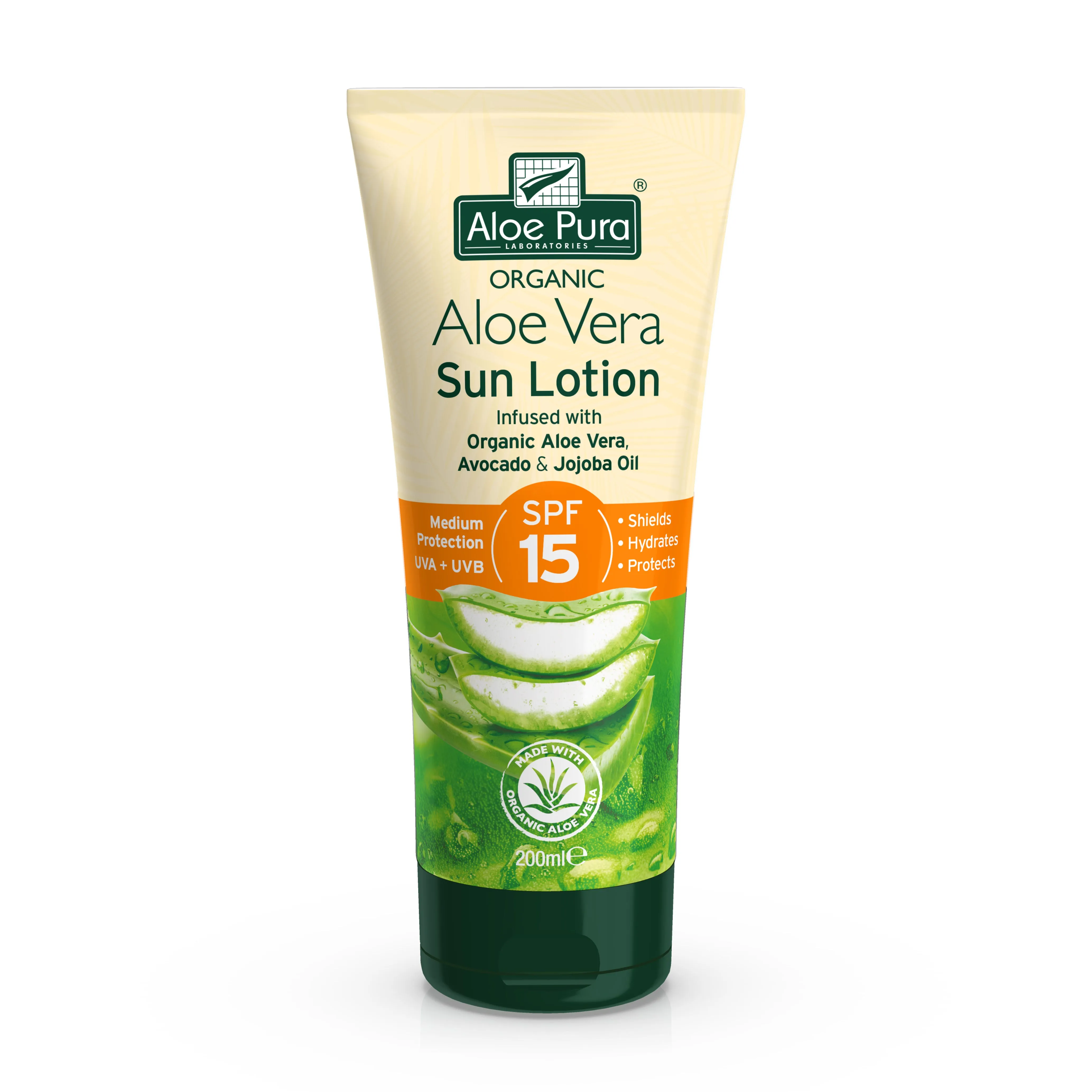 Aloe Pura Aloe Vera Sun Lotion, SPF 15, 200ml