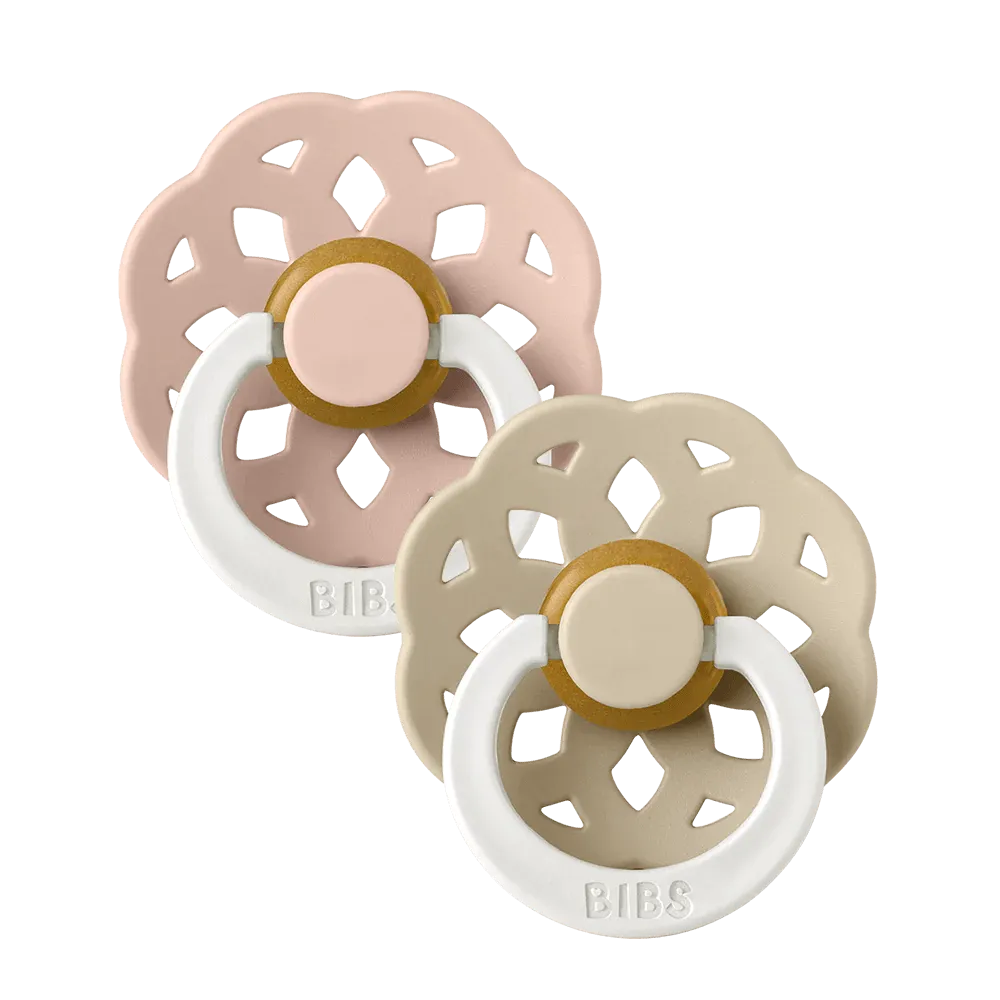 BIBS Pacifier Boheme GLOW 2 PK Blush/Vanilla