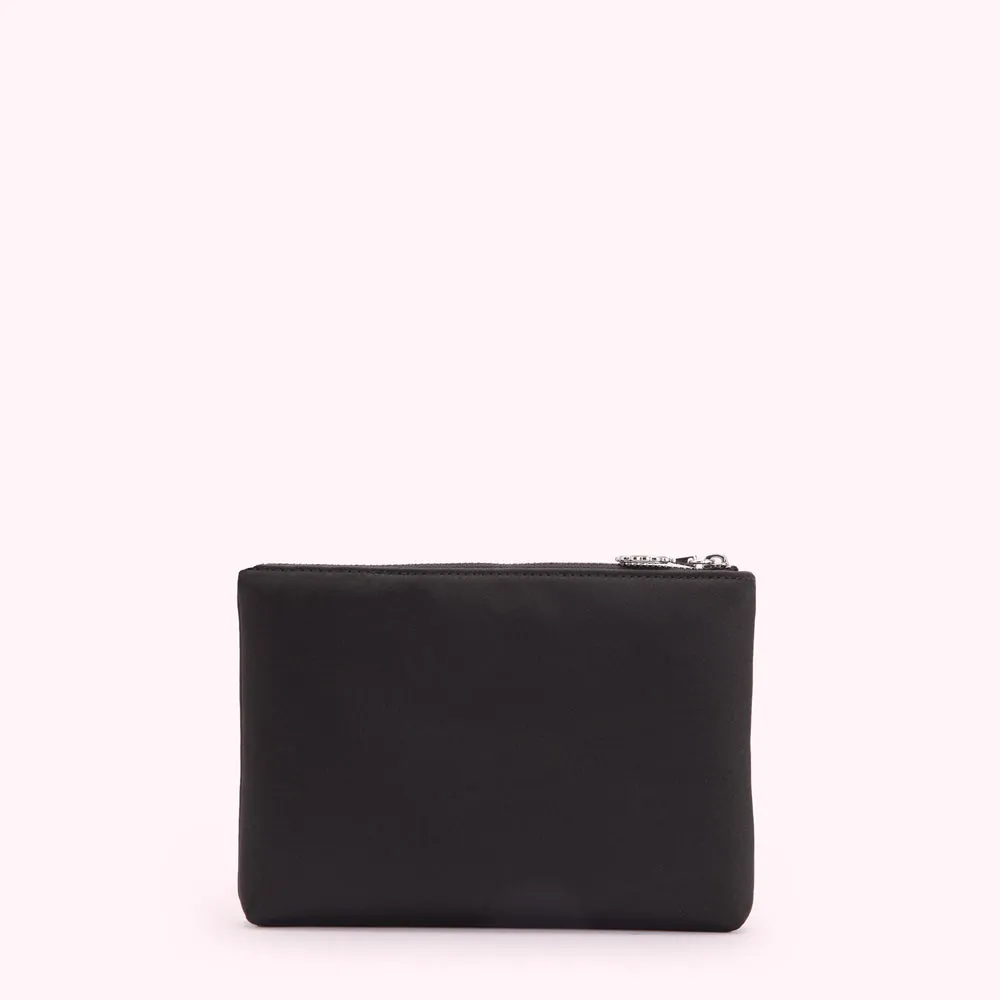 BLACK WORK, WEEKEND, EVENING TOP ZIP POUCH