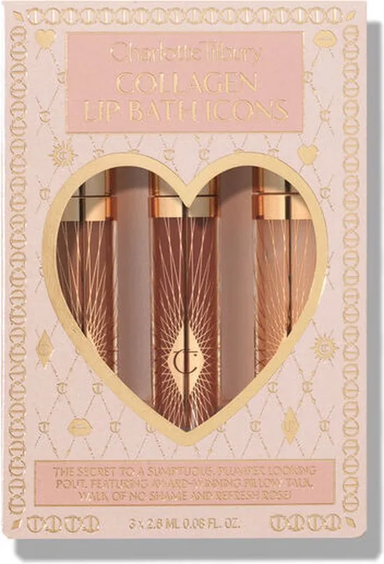 Charlotte Tilbury Mini Collagen Lip Bath Icons  Pillow Talk Walk Of No Shame Refresh Rose (3x2.6Ml)