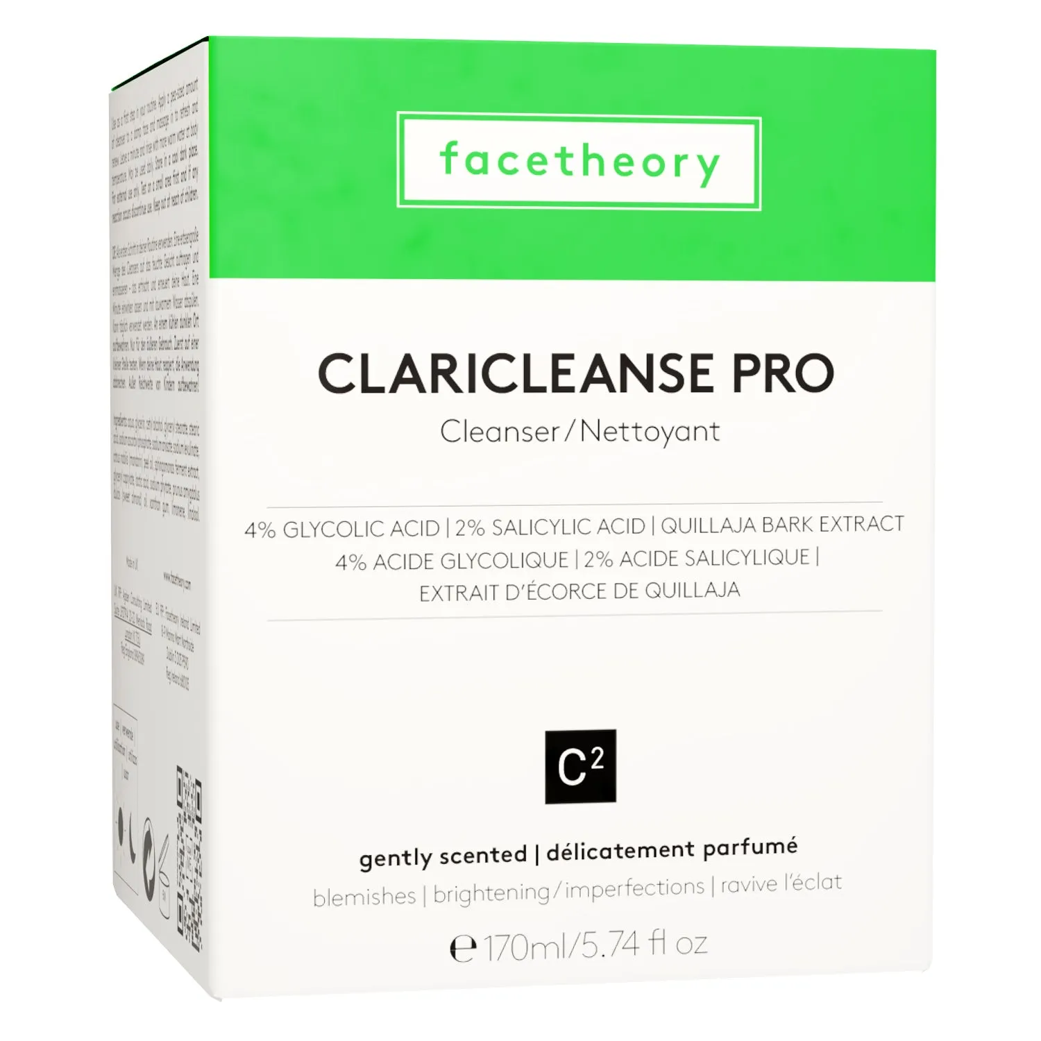 Clarifying Cleanser C2 Pro with Quillaja Saponins, Glycolic Acid, Salicylic Acid and Lactic Acid