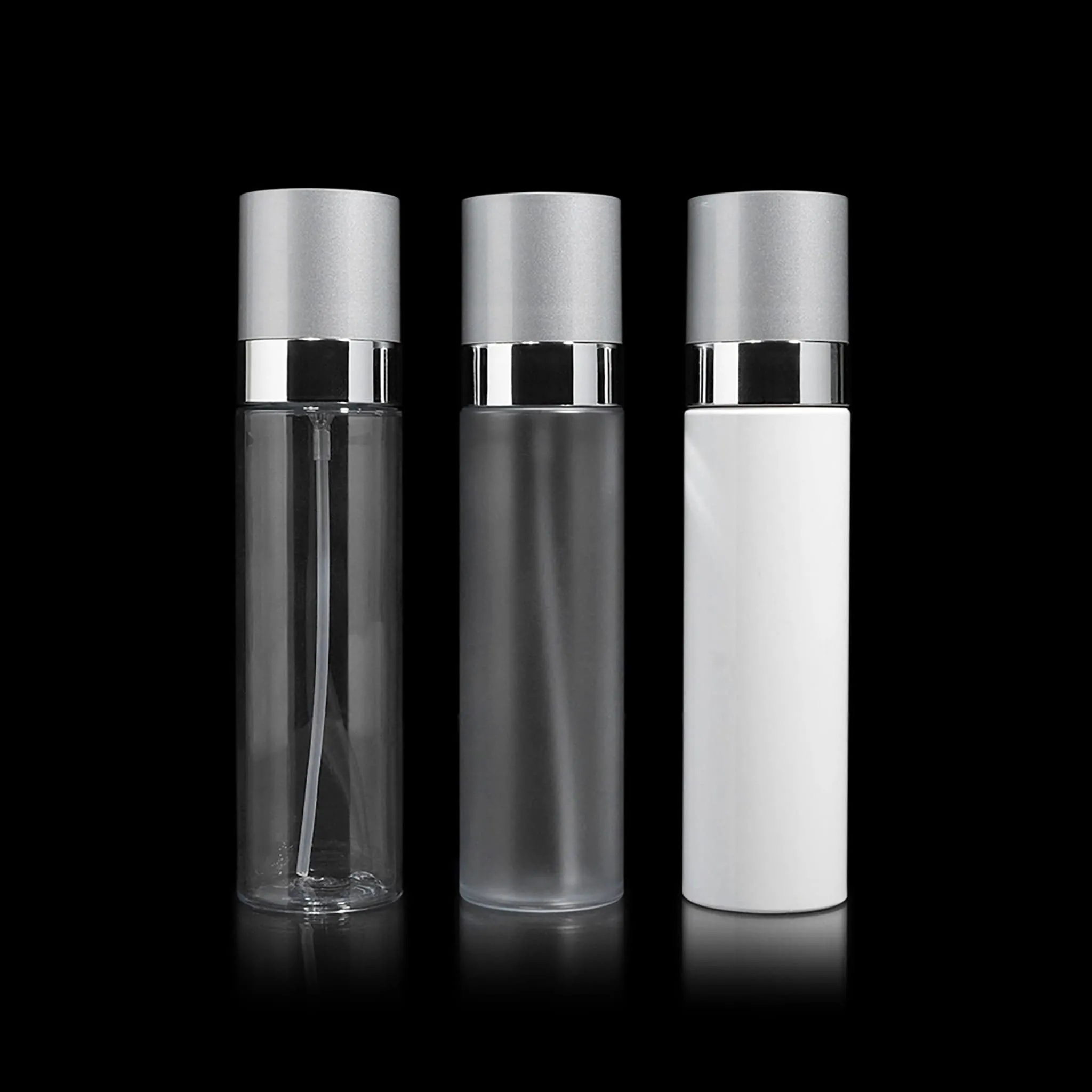 Cloud 100 ML Fine Mist Spray Bottle Frosted with Matte Silver Cap