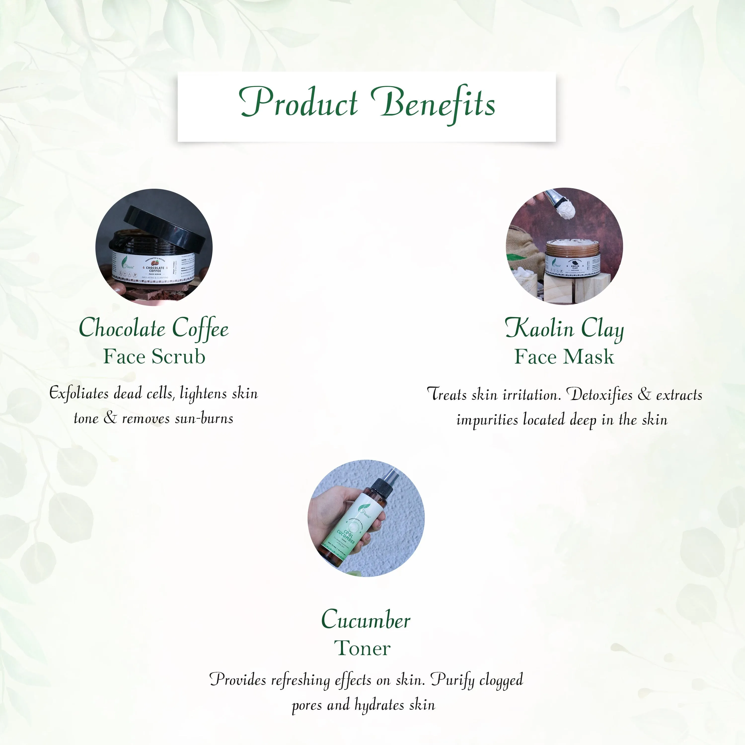 Customized Gift Box (Chocolate Coffee Face Scrub, Kaolin Clay Mask, Cucumber Toner)