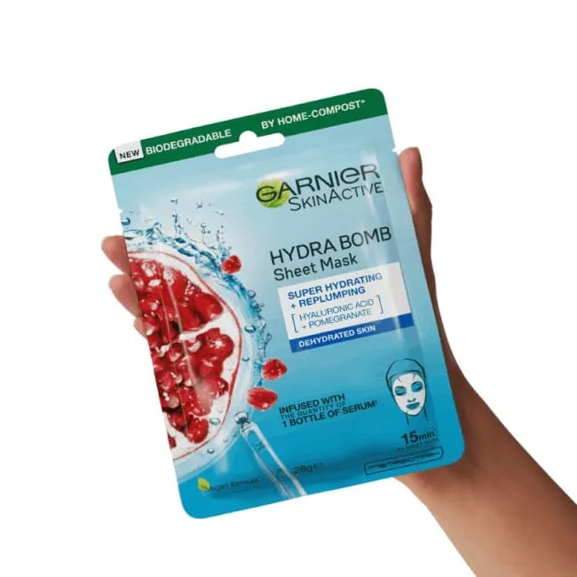 Garnier Skin Active Hydra Bomb Hyaluronic Acid Pomegranate Hydrating Sheet Mask