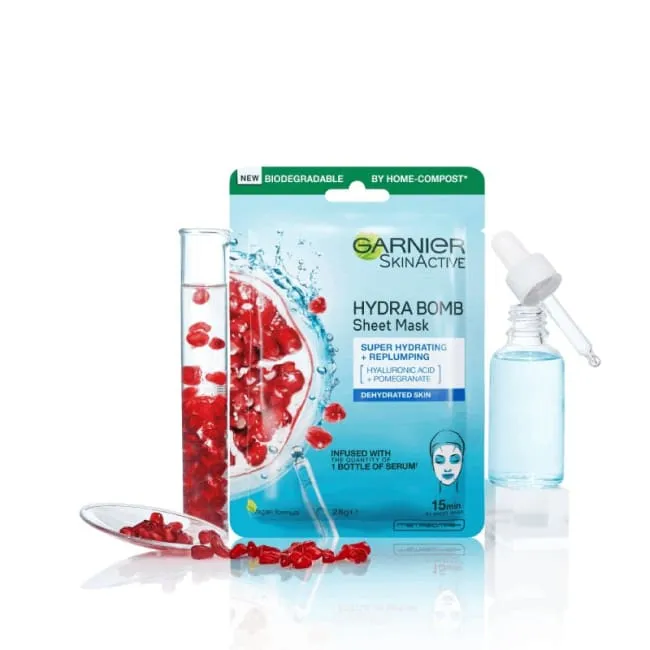 Garnier Skin Active Hydra Bomb Hyaluronic Acid Pomegranate Hydrating Sheet Mask