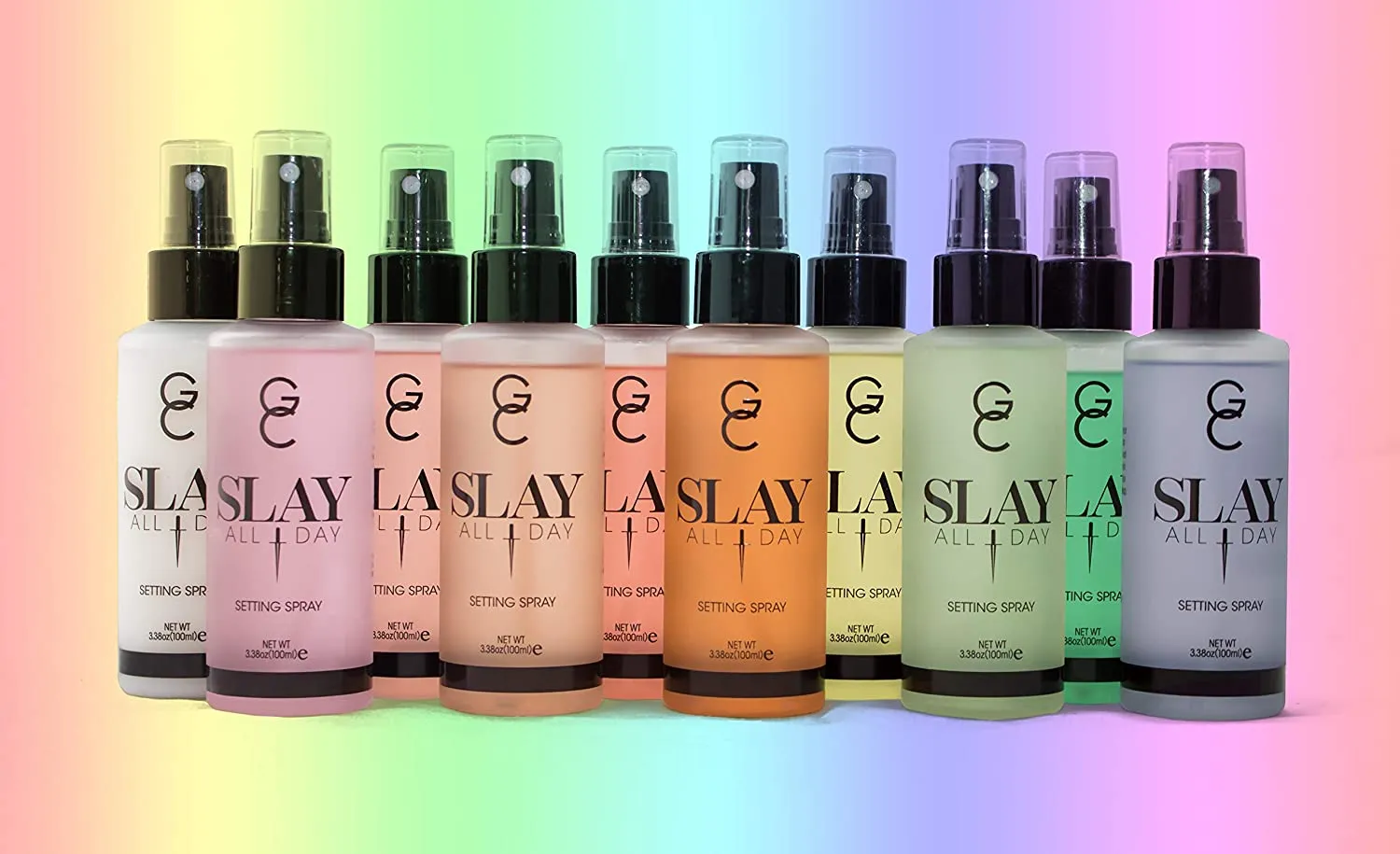 GC Make Up Setting Spray - Gerard Cosmetics Slay All Day Jasmine Scented - OIL CONTROL, MATTE FINISH facial mist & makeup sealer, Keeps makeup fresh all day- 3.38oz (100ml) CRUELTY FREE, USA MADE
