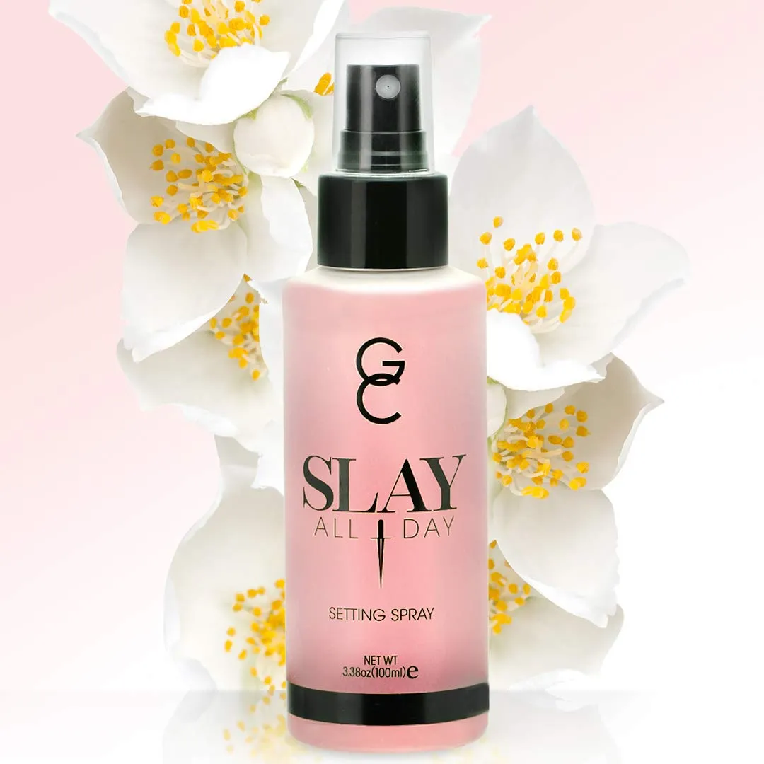 GC Make Up Setting Spray - Gerard Cosmetics Slay All Day Jasmine Scented - OIL CONTROL, MATTE FINISH facial mist & makeup sealer, Keeps makeup fresh all day- 3.38oz (100ml) CRUELTY FREE, USA MADE