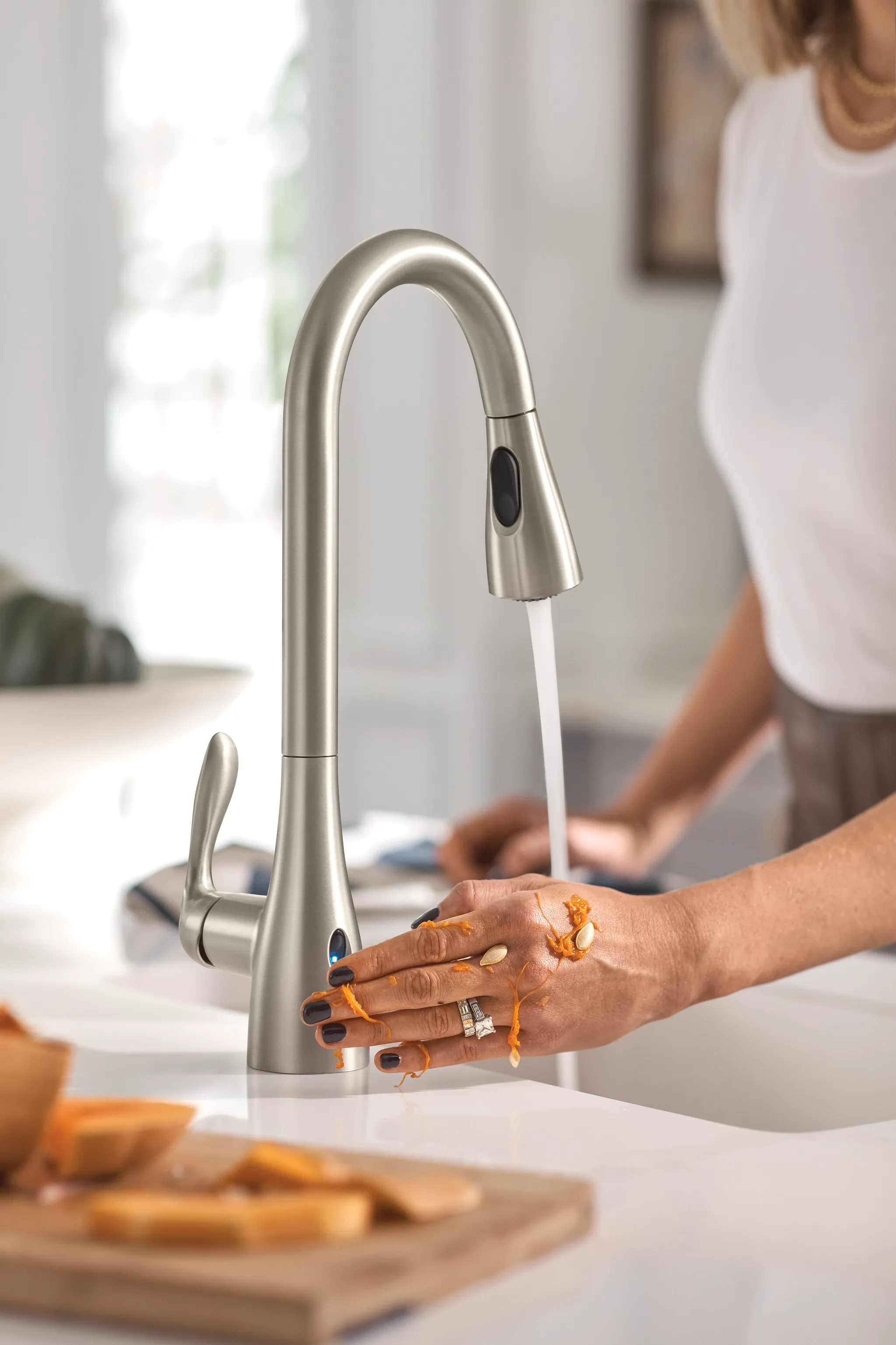 Georgene Matte black one-handle high arc pulldown kitchen faucet
