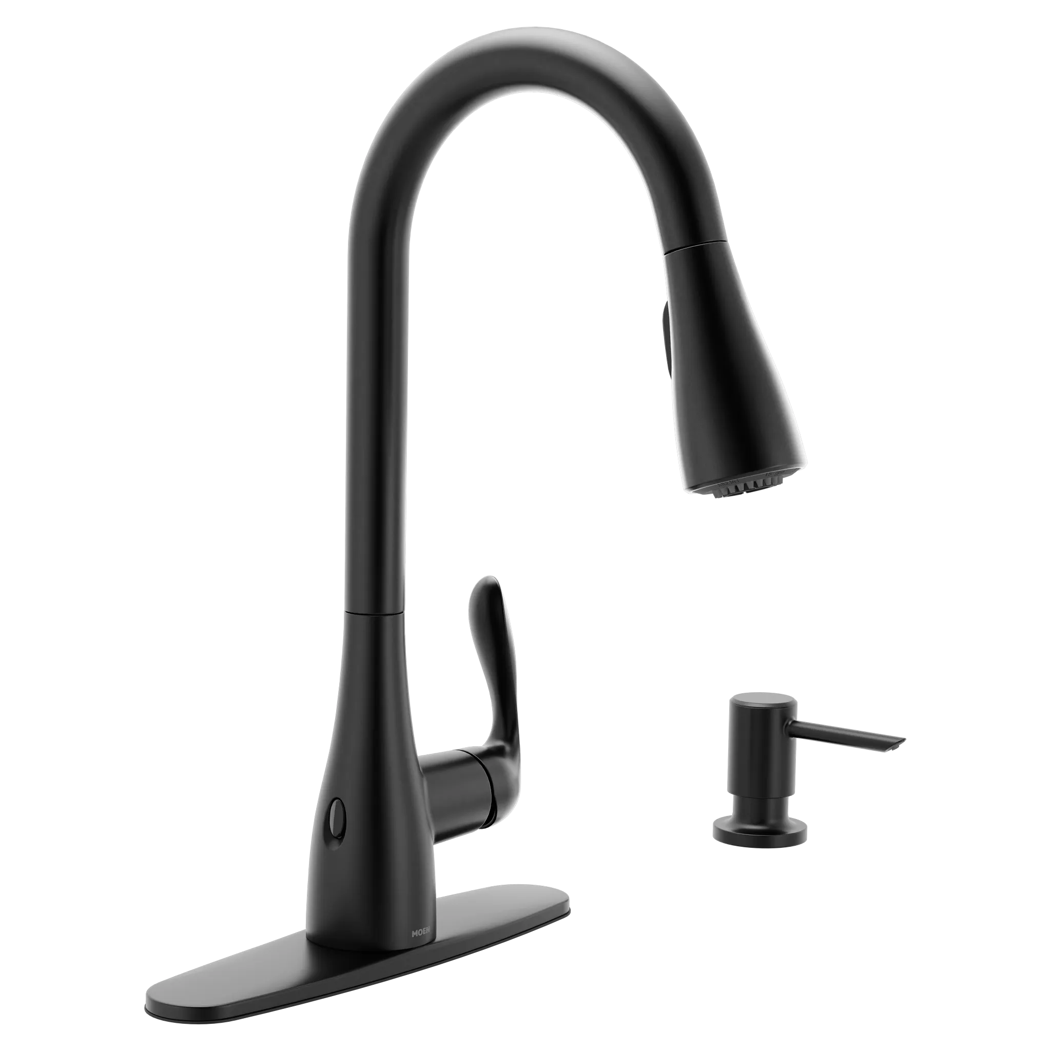 Georgene Matte black one-handle high arc pulldown kitchen faucet
