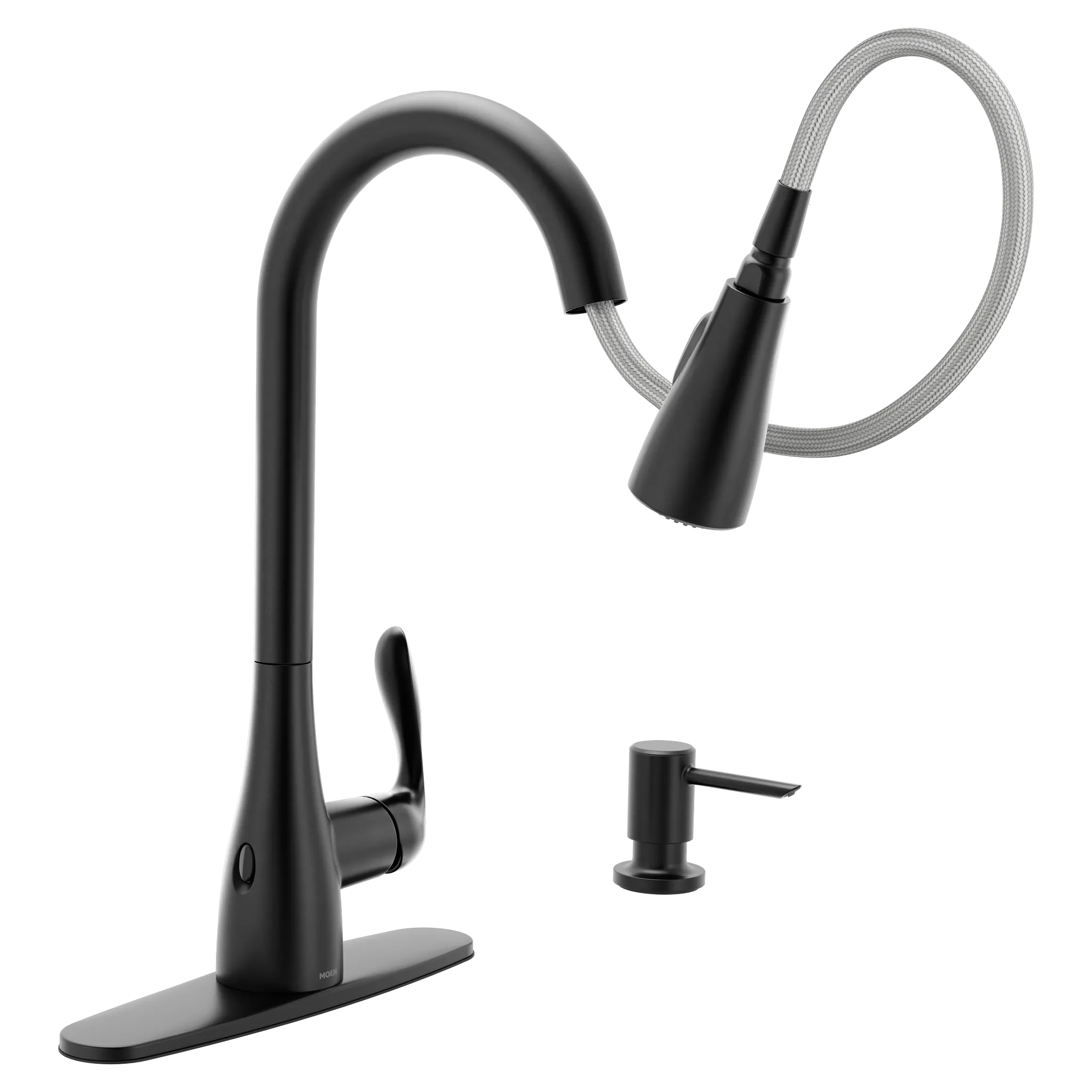 Georgene Matte black one-handle high arc pulldown kitchen faucet