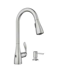 Georgene Matte black one-handle high arc pulldown kitchen faucet
