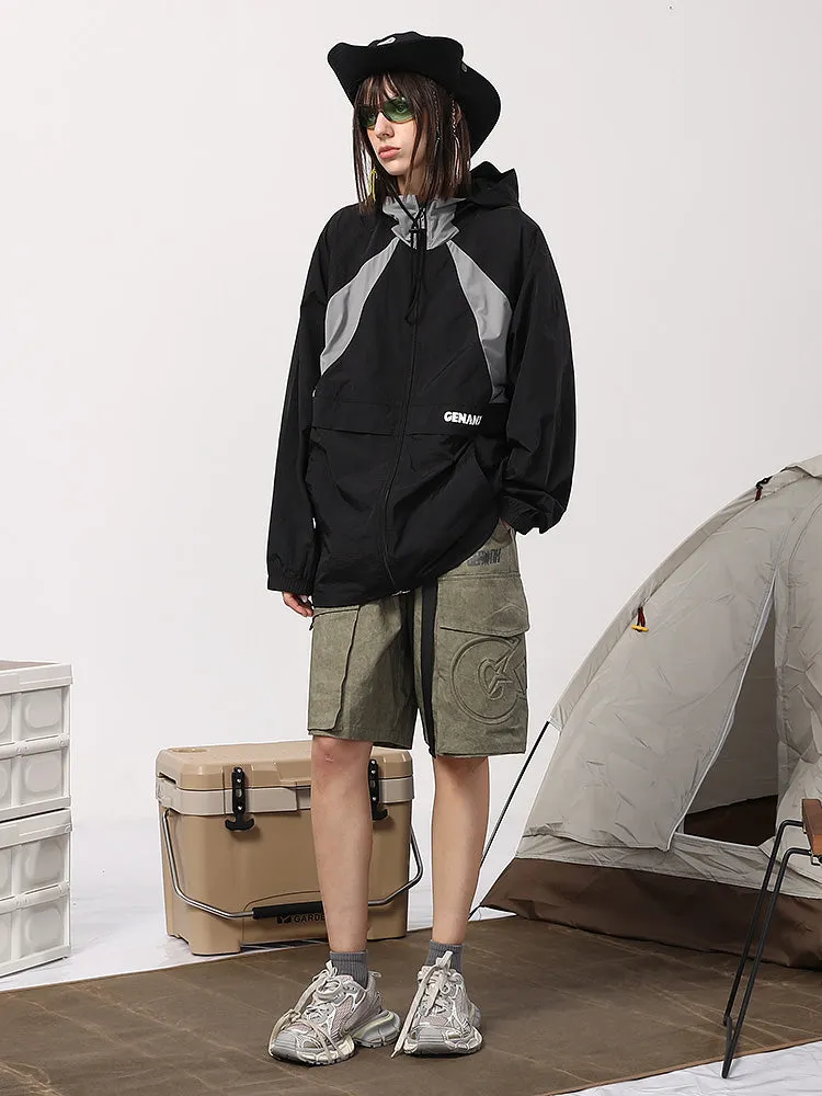 Meichao Outdoor Mountain UPF50  UV protection color patchwork letter print wide hooded sunscreen skin clothing