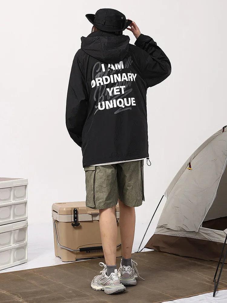 Meichao Outdoor Mountain UPF50  UV protection color patchwork letter print wide hooded sunscreen skin clothing
