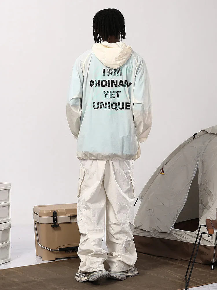 Meichao Outdoor Mountain UPF50  UV protection color patchwork letter print wide hooded sunscreen skin clothing