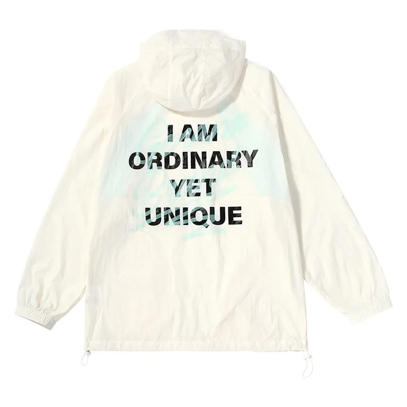 Meichao Outdoor Mountain UPF50  UV protection color patchwork letter print wide hooded sunscreen skin clothing