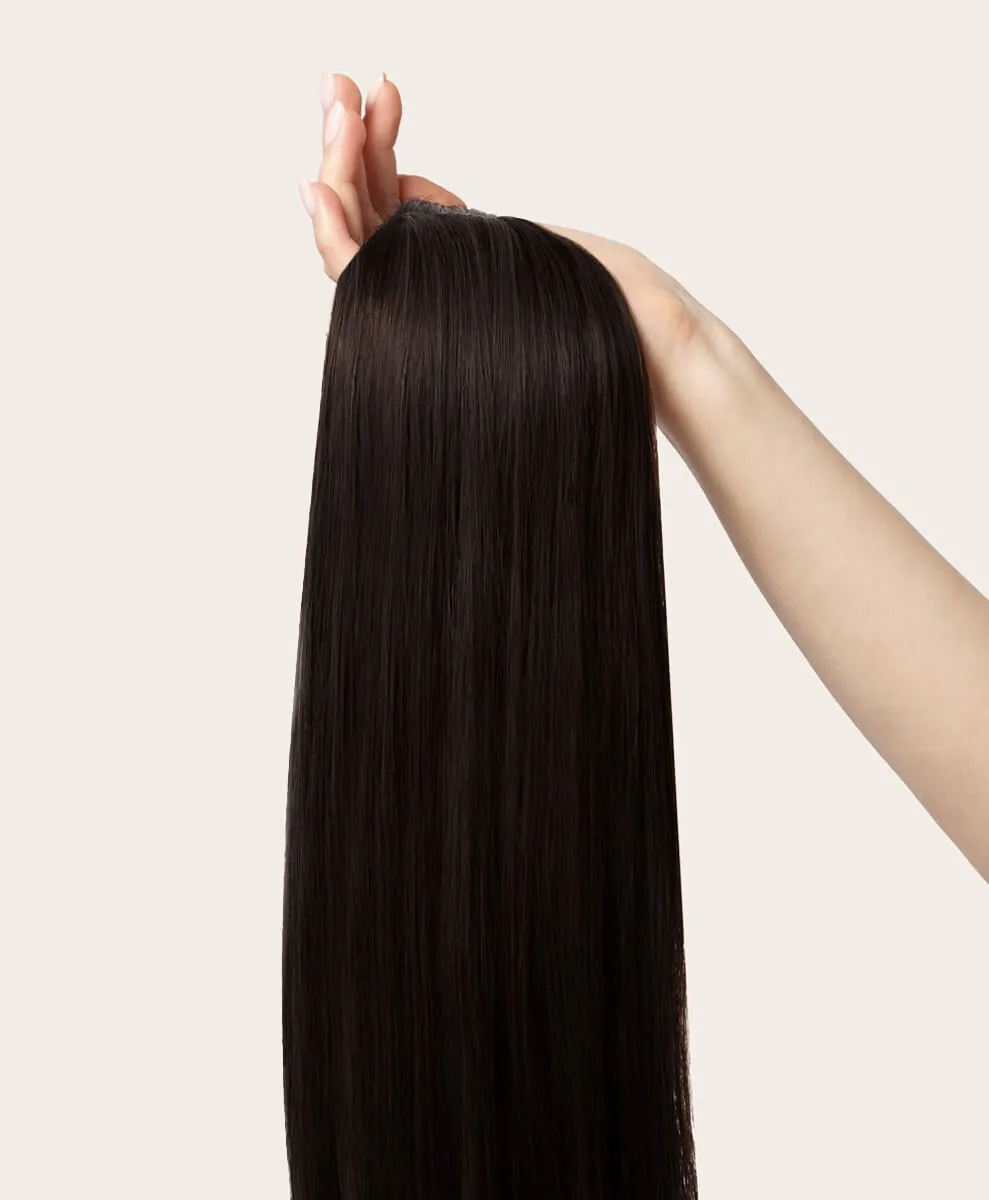 Natural Black, 16" Single Seamless Clip-In Weft, 1B | 25g