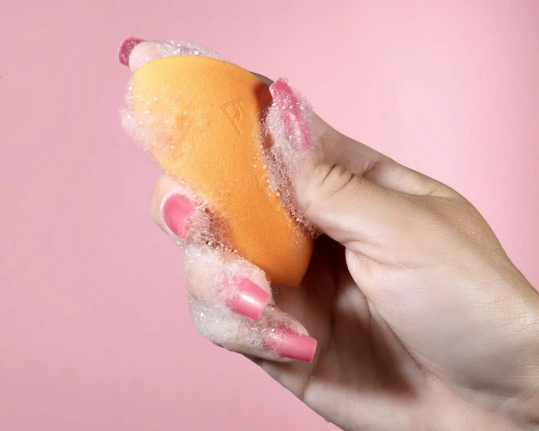 Real Techniques Beauty Makeup Blender Miracle Complexion and Makeup Power Sponge Set, For CC Cream Foundation, Orange & Pink, For Makeup Blending & Application, 2 Count
