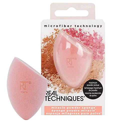Real Techniques Beauty Makeup Blender Miracle Complexion and Makeup Power Sponge Set, For CC Cream Foundation, Orange & Pink, For Makeup Blending & Application, 2 Count
