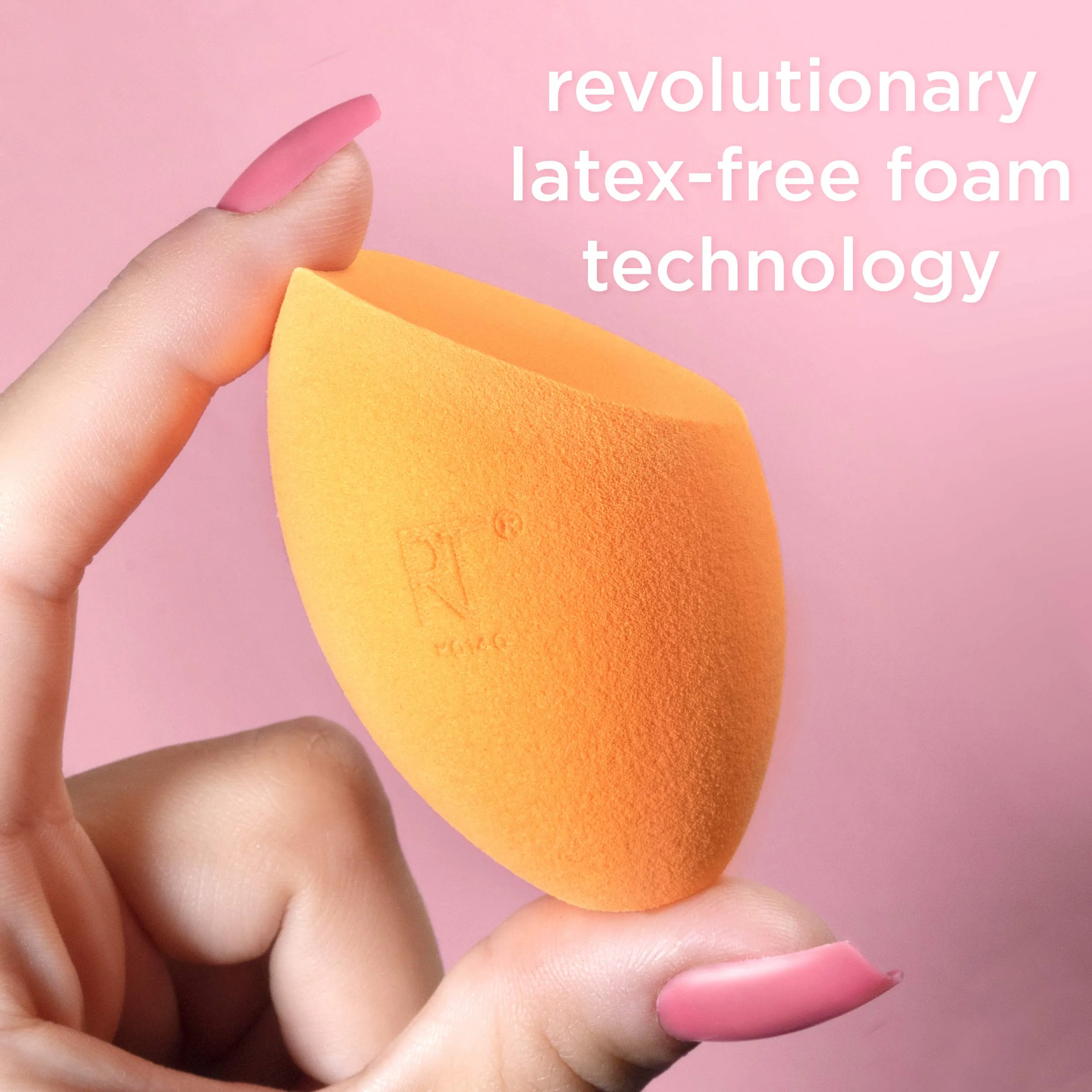 Real Techniques Beauty Makeup Blender Miracle Complexion and Makeup Power Sponge Set, For CC Cream Foundation, Orange & Pink, For Makeup Blending & Application, 2 Count