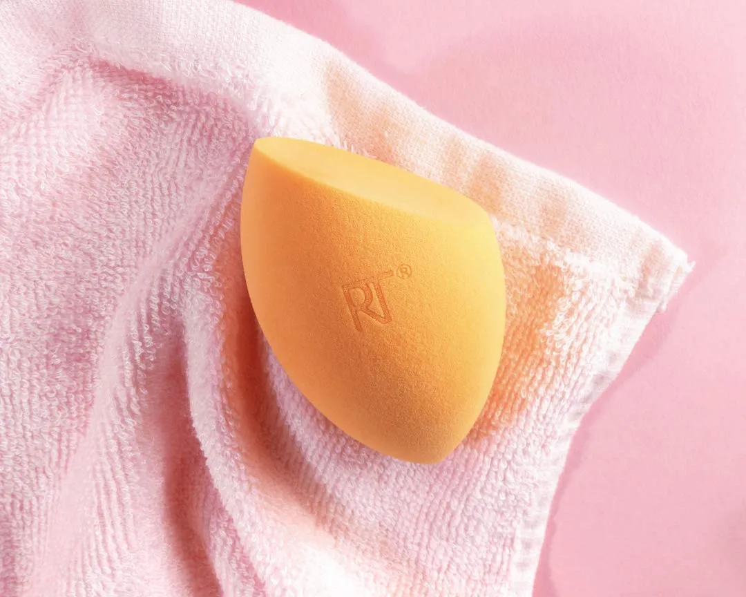 Real Techniques Beauty Makeup Blender Miracle Complexion and Makeup Power Sponge Set, For CC Cream Foundation, Orange & Pink, For Makeup Blending & Application, 2 Count