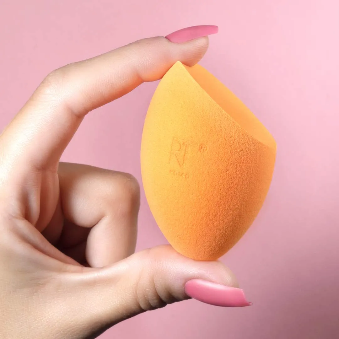 Real Techniques Beauty Makeup Blender Miracle Complexion and Makeup Power Sponge Set, For CC Cream Foundation, Orange & Pink, For Makeup Blending & Application, 2 Count