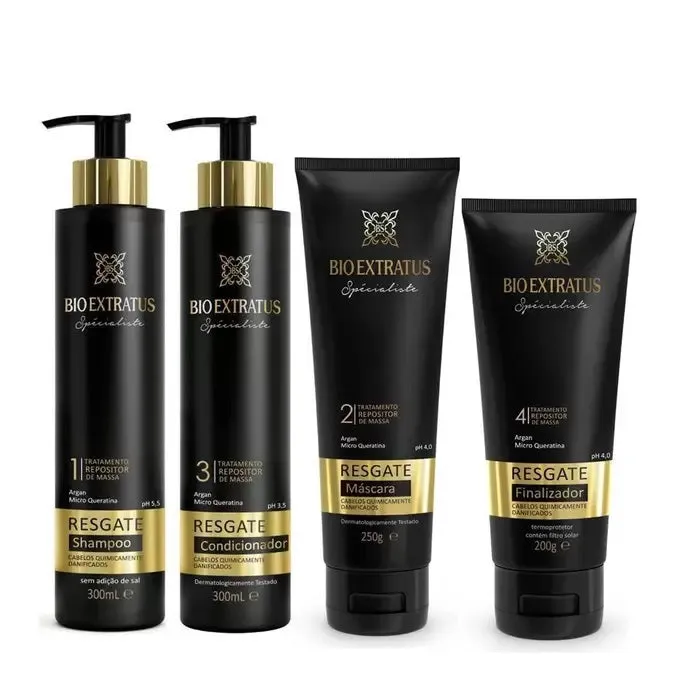 Resgate Rescue Hair Mass Replenisher Treatment Kit 4 Itens - Bio Extratus