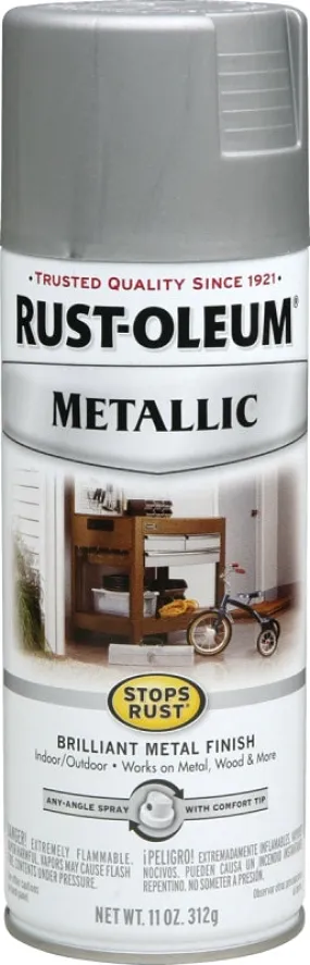 Rust-Oleum 7277830 Rust Preventative Spray Paint, Metallic, Matte Nickel, 11 oz, Can :CAN: QUANTITY: 1