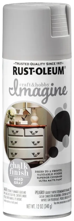 Rust-Oleum Imagine 354000 Craft Spray Paint, Chalk, Aged Gray, 12 oz, Can :CAN: QUANTITY: 1