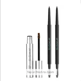Sigma Beauty Premium Brow Kit in Medium Brown (2 Eyebrow Pencils & 1 Brow Gel)
